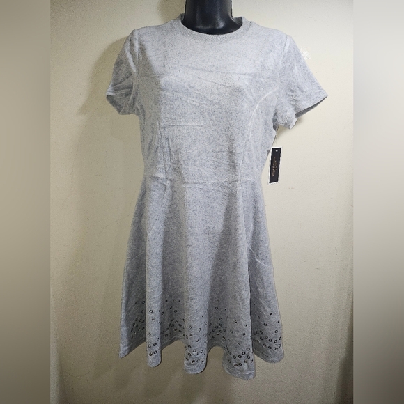 NWT Juicy Couture Black Label Velour Grommet Embellished Mini Dress Gray Medium - Picture 4 of 10